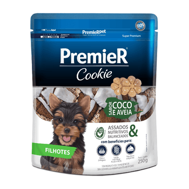 Cookie Premier Cães Filhotes Coco e Aveia 250g