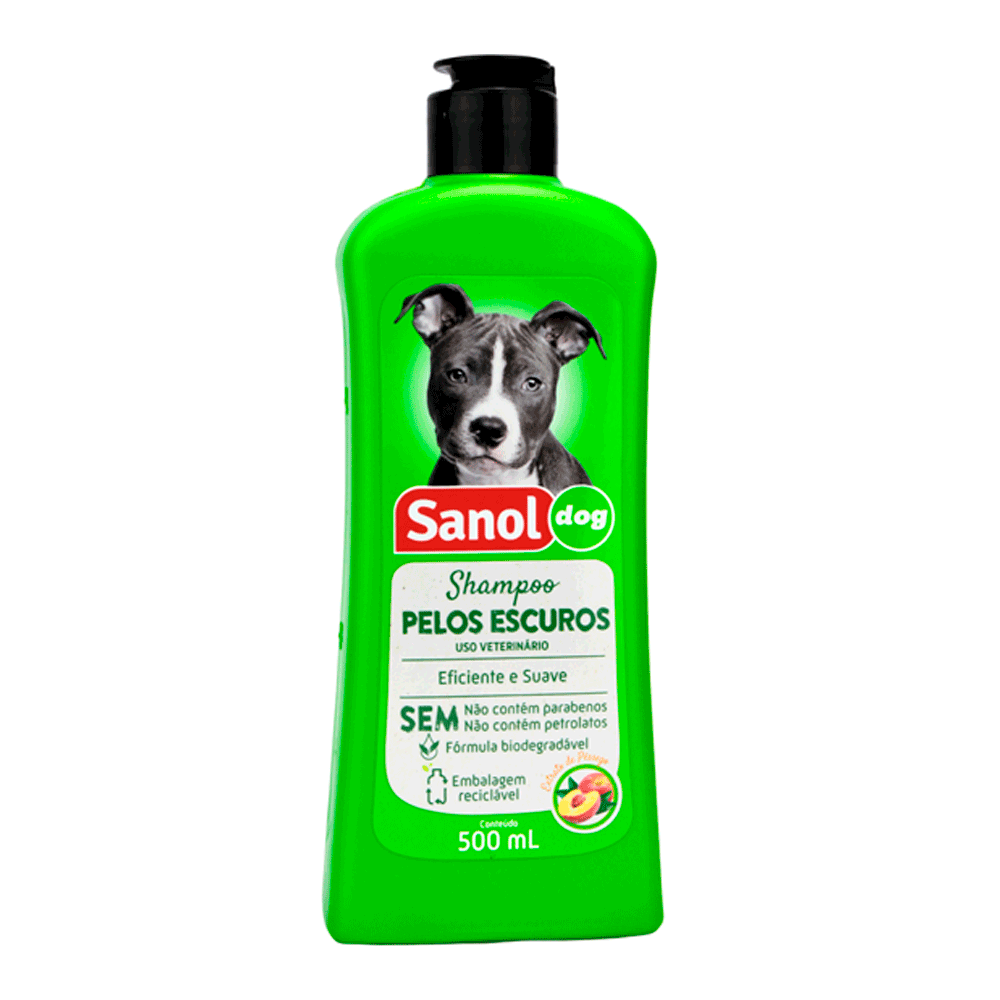 Shampoo Pelos Escuros Cães Sanol 500ml