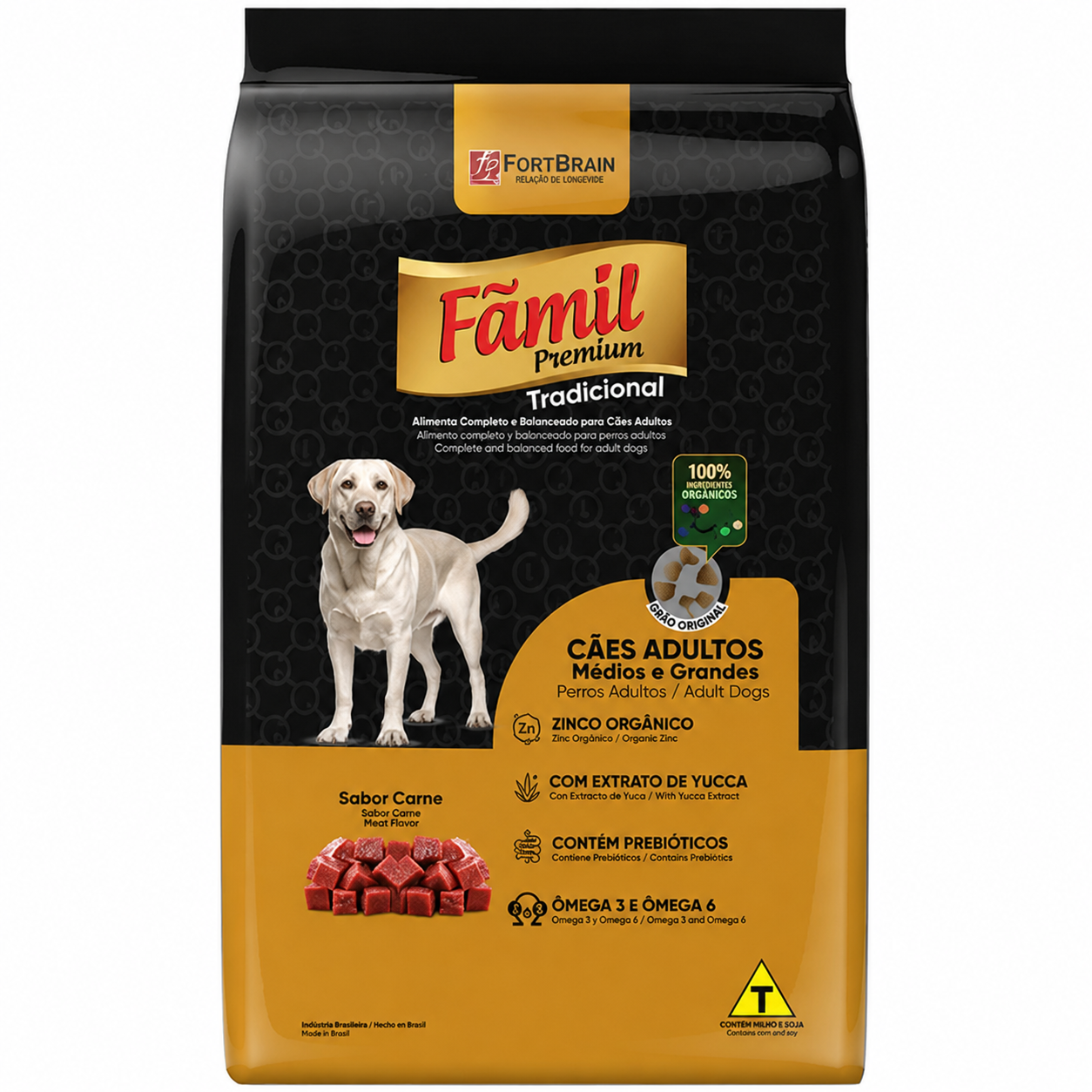 Ração Fãmil Tradicional Cães Adultos Carne 7kg