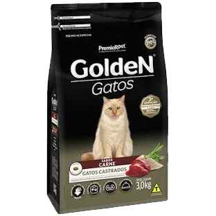 Ração Golden Gatos Castrados Carne 3 kg
