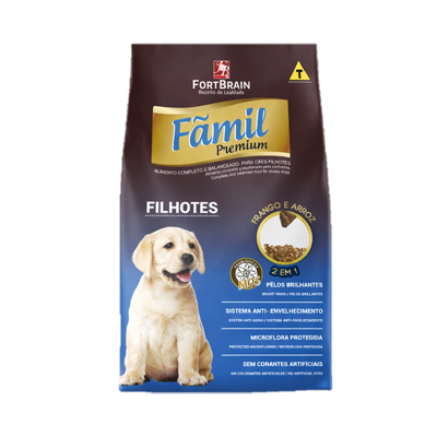 Ração Fãmil Filhotes Cães sabor Frango e Arroz 10,1kg