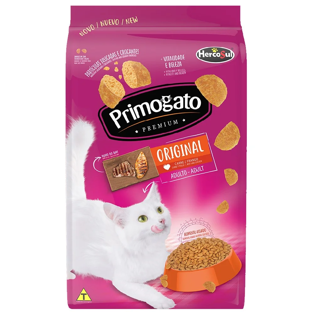 Ração Primogato Original Gatos Adultos Carne e Frango 10,1kg