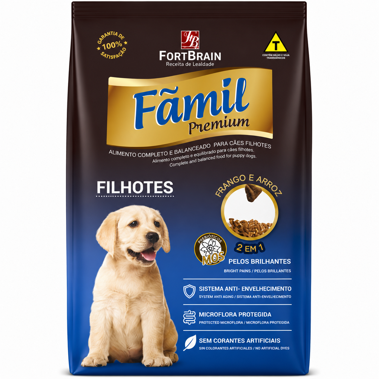 Ração Fãmil Filhotes Cães sabor Frango e Arroz 10,1kg