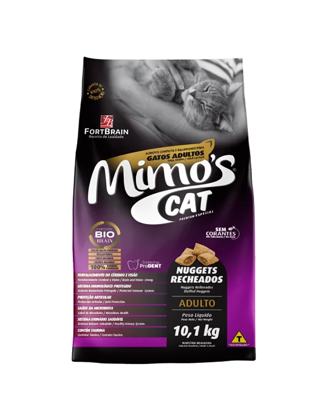 Ração Mimos Cat Gatos Adultos 100% Nuggets 10,1kg