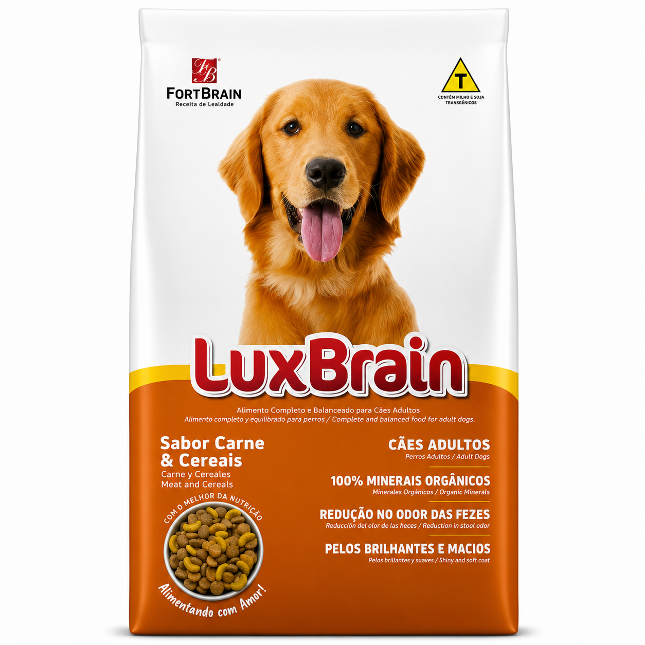Ração Luxbrain Original Adulto Raças Médias e Grandes Carne e Cereais 10,1kg