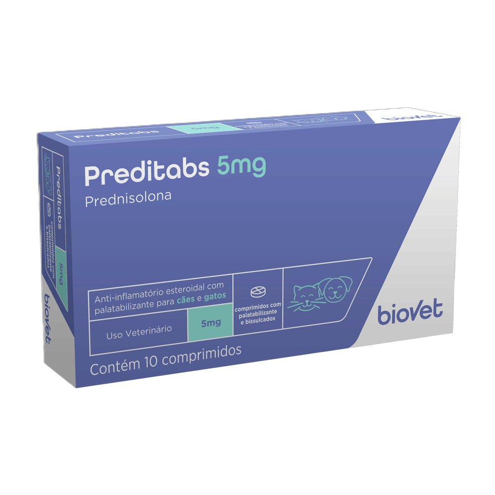 Preditabs 5 mg Anti-inflamatório para Cães e Gatos 10 comprimidos